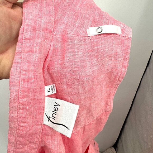 Finley Jasmine Sleeveless Tiered Linen Dress Pink woman’s size XL dress spring s - Picture 11 of 15